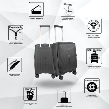 F Gear Myton Small Front Opening Dark Grey Cabin Strolley