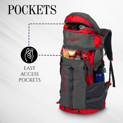 Drift 40L Grey Red Rucksack
