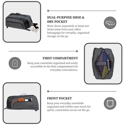 Thunder 37L Grey Convertible Backpack cum Duffel