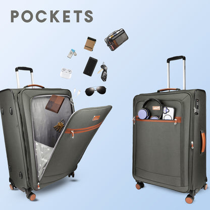 F Gear SoftAir Medium Grey Check-in Suitcase