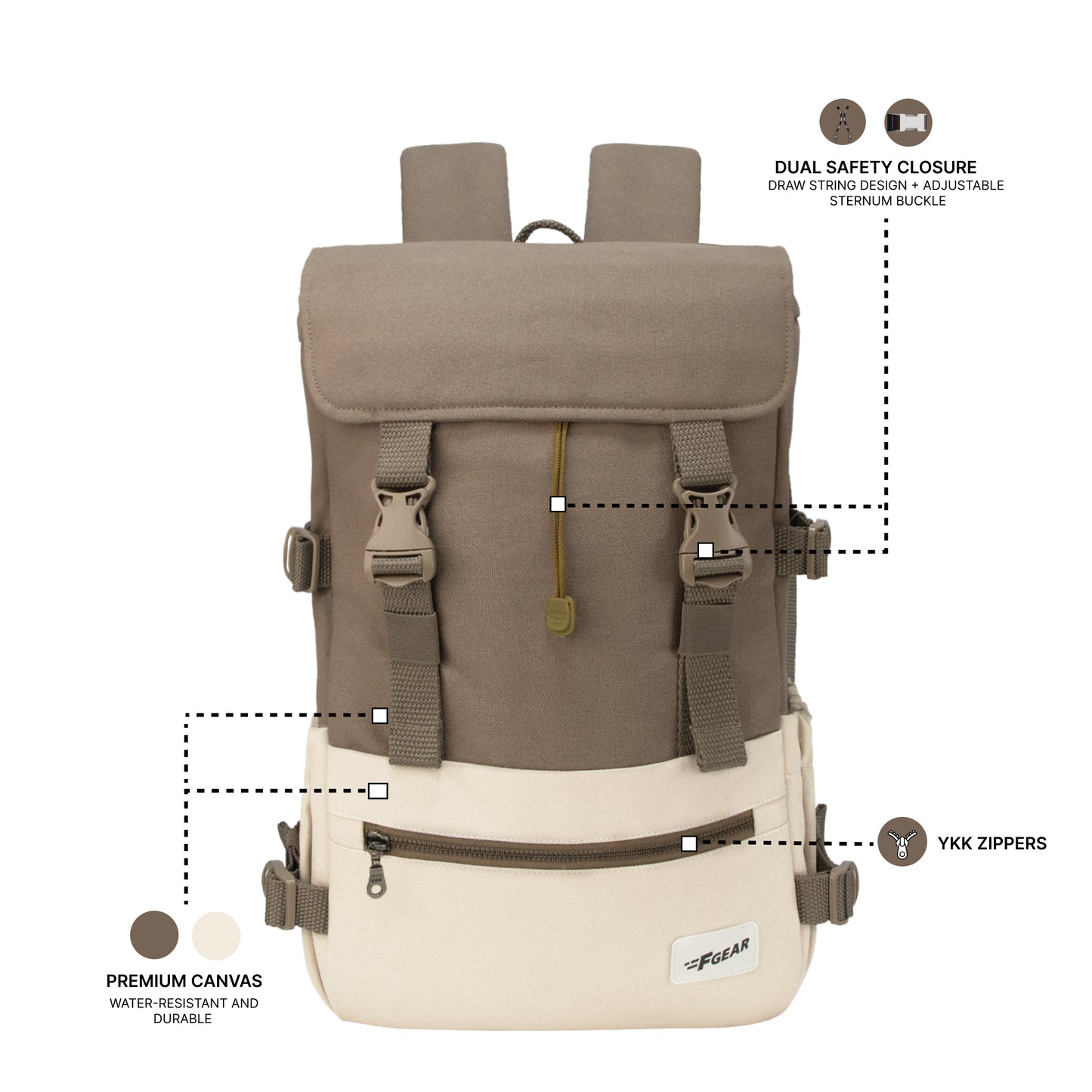 Canyon 18L Dark Beige Laptop Backpack