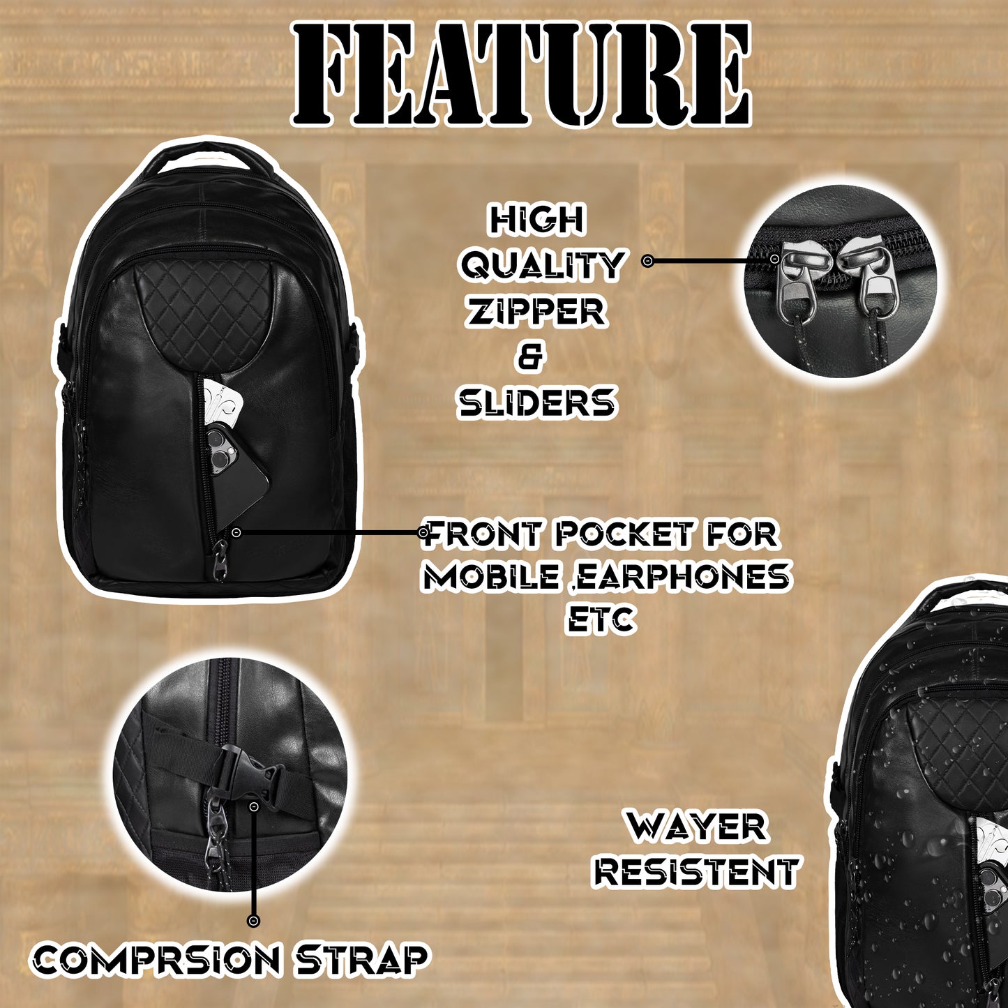 Tycoon 27L Black Laptop Backpack