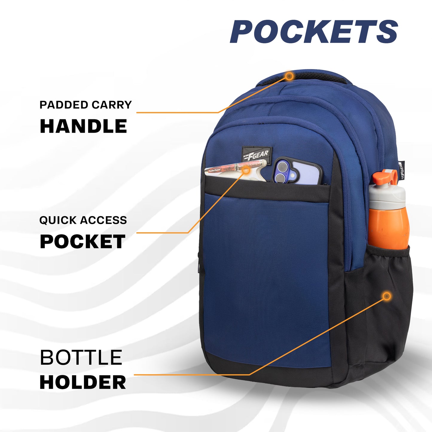 Itachi 31L Navy Blue  Backpack