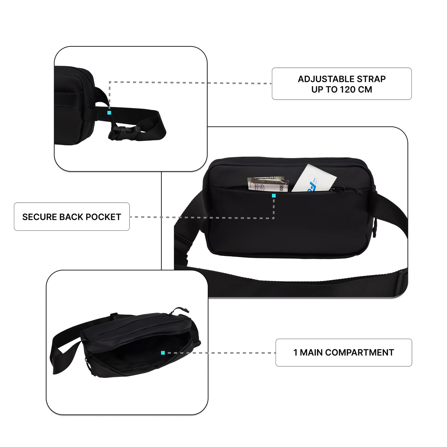 Paris Black Crossbody Bag