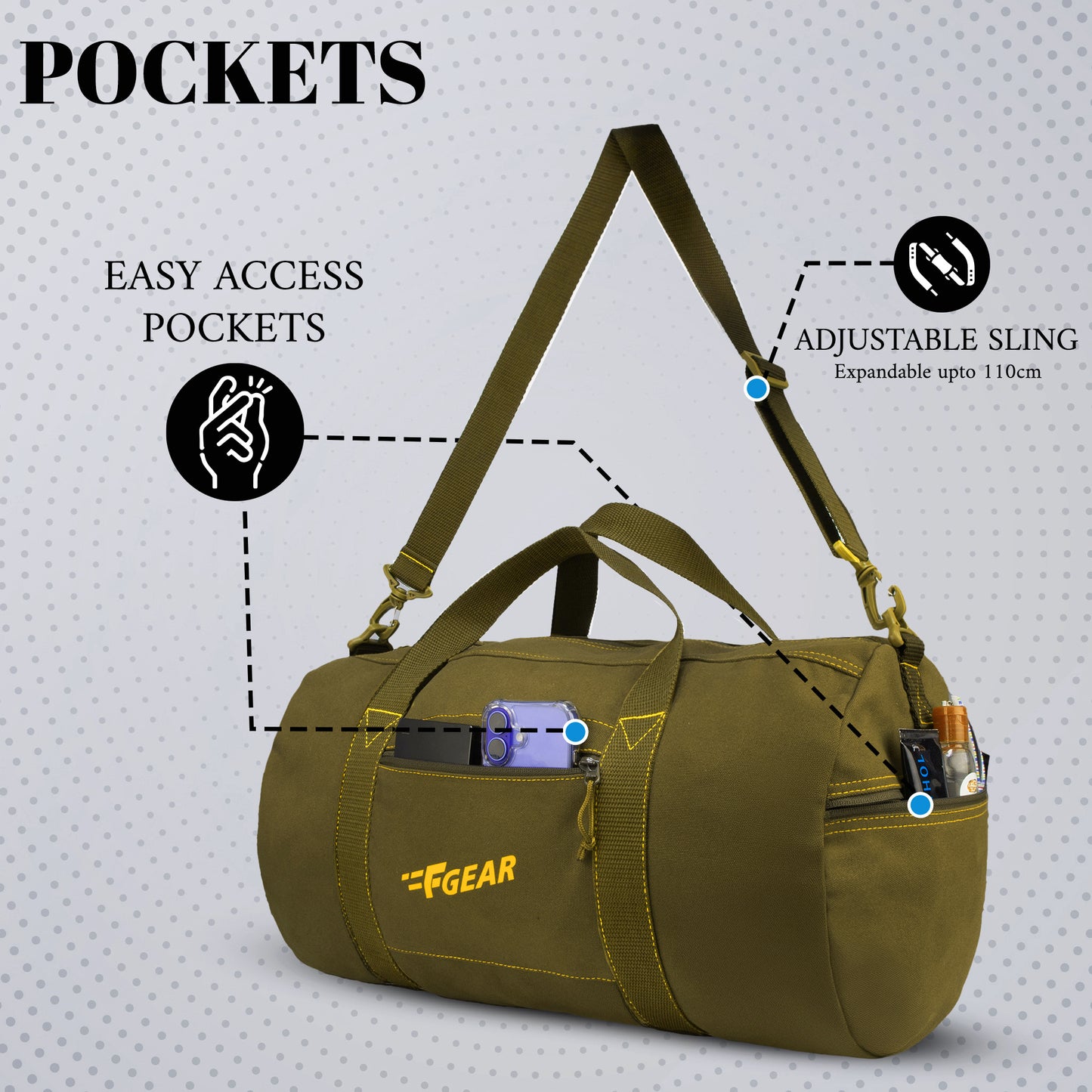 Sergeant 49L Canvas Olive Gym Bag