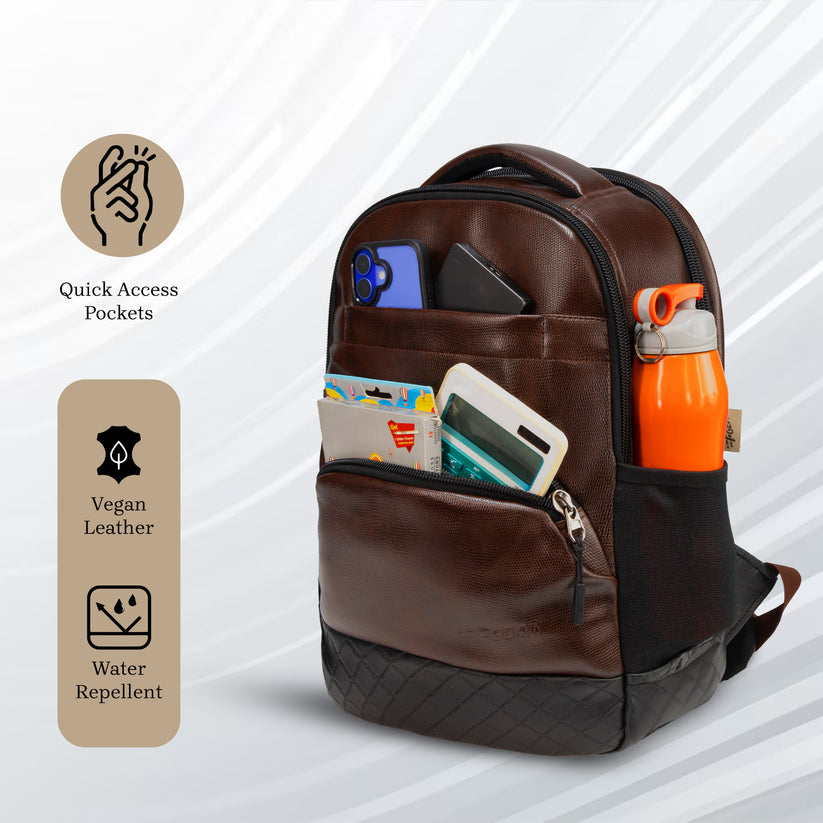 F Gear LuXur 28 Ltrs Brown Laptop Backpack - Best Leather Backpacks – F ...