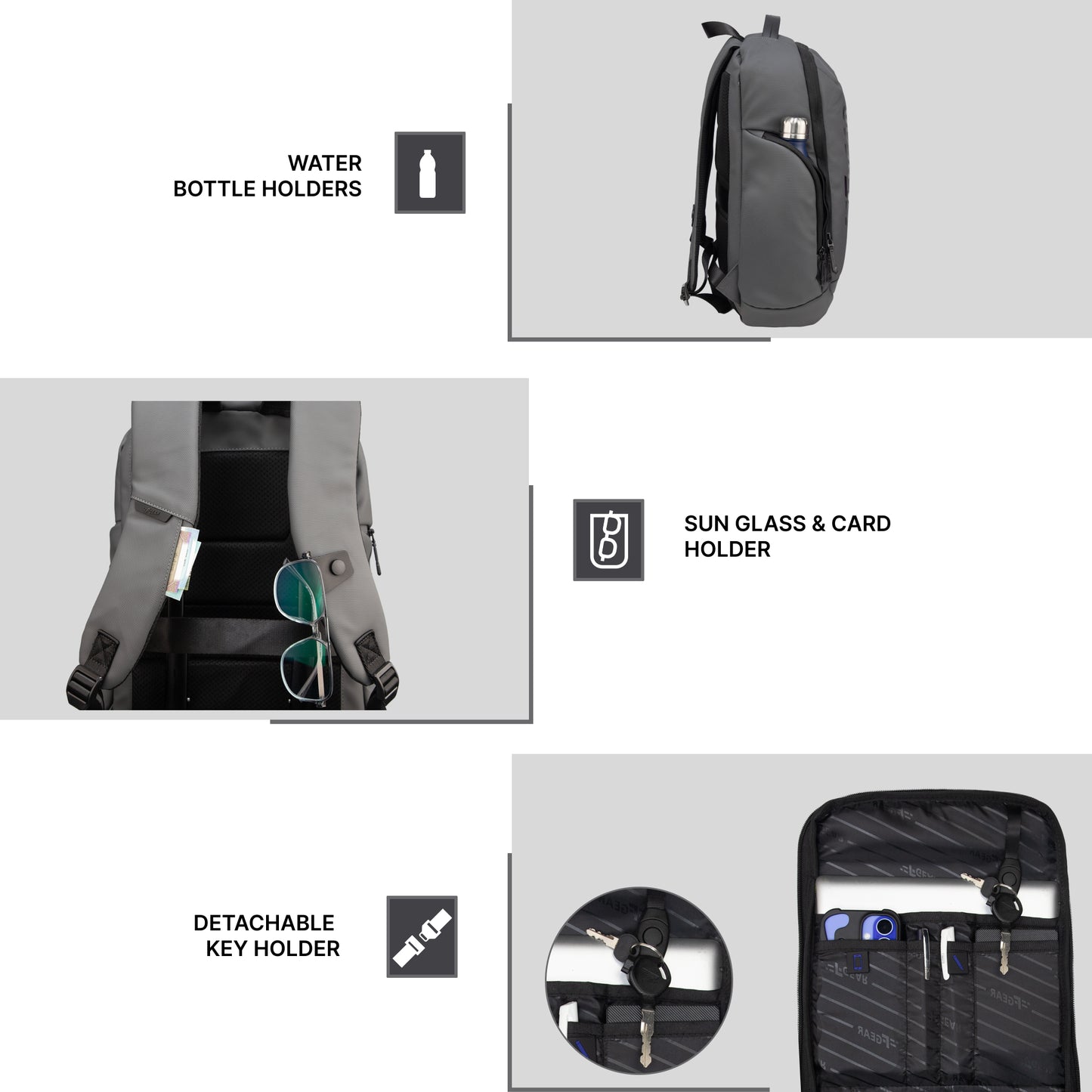 Bellagio 20L Grey Laptop Backpack