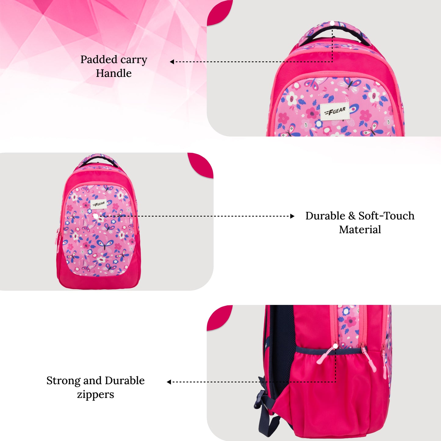 Panya 21L Dark Pink Mulberry Butterfly Backpack