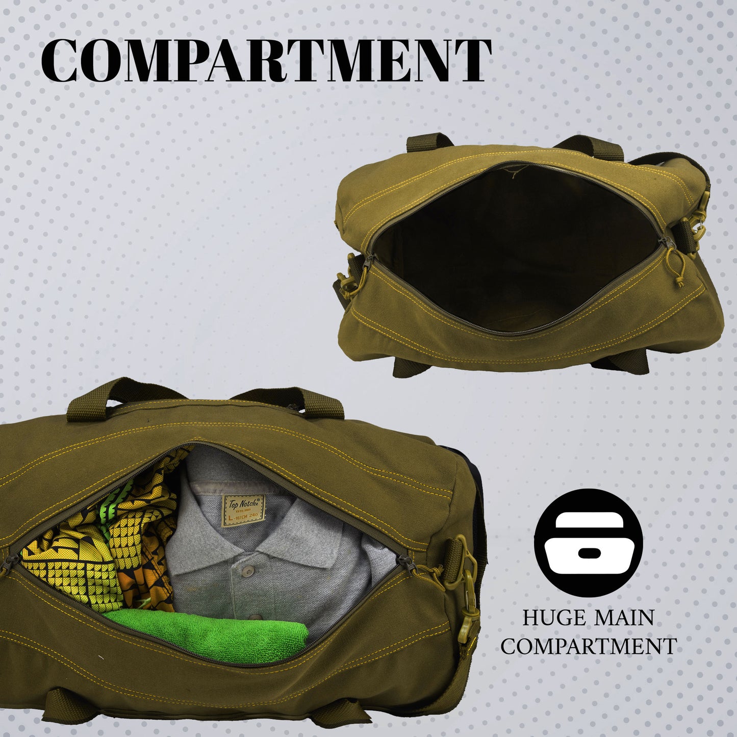 Sergeant 49L Canvas Olive Gym Bag