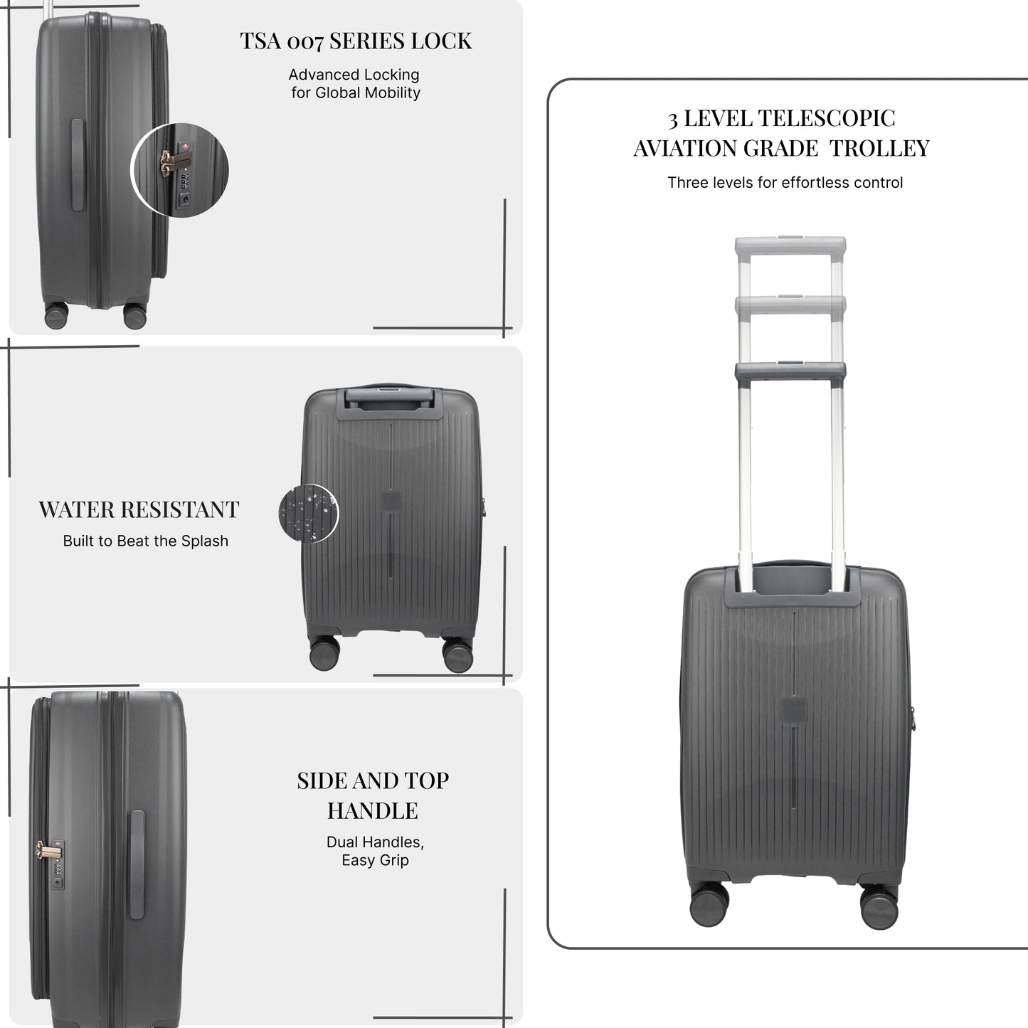 F Gear Myton Small Front Opening Dark Grey Cabin Strolley