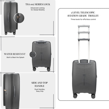 F Gear Myton Small Front Opening Dark Grey Cabin Strolley