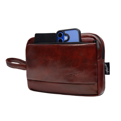 Elon Walnut Brown Travel Kit Pouch