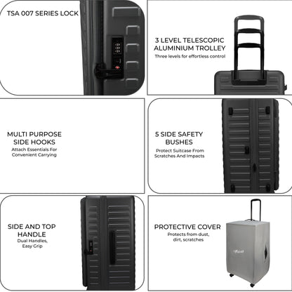 Windsor Steel Grey 68 cms Medium Front Opening Trunk-Style Check-in Strolley with Expander