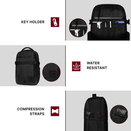 Mason 34L Black Laptop Backpack