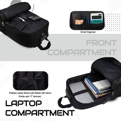 Omega 25L Black Laptop Backpack
