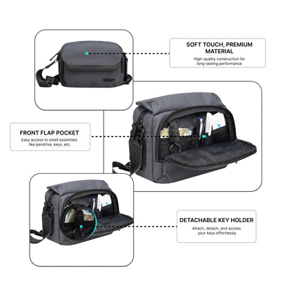 Girona 3L Grey Soft Crossbody Sling Bag