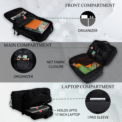 Pagani Black 37L Laptop Backpack