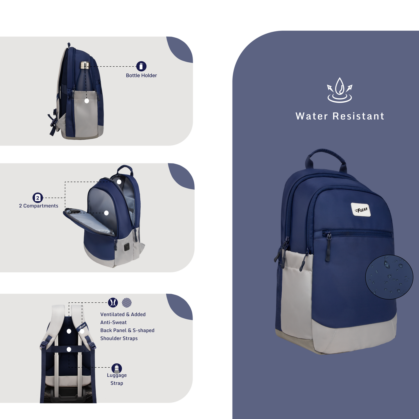 Balanzo 16L Navy Laptop Backpack