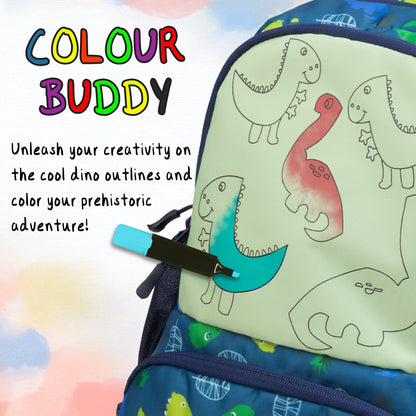 Colour Buddy 12L Navy Blue Dino Backpack