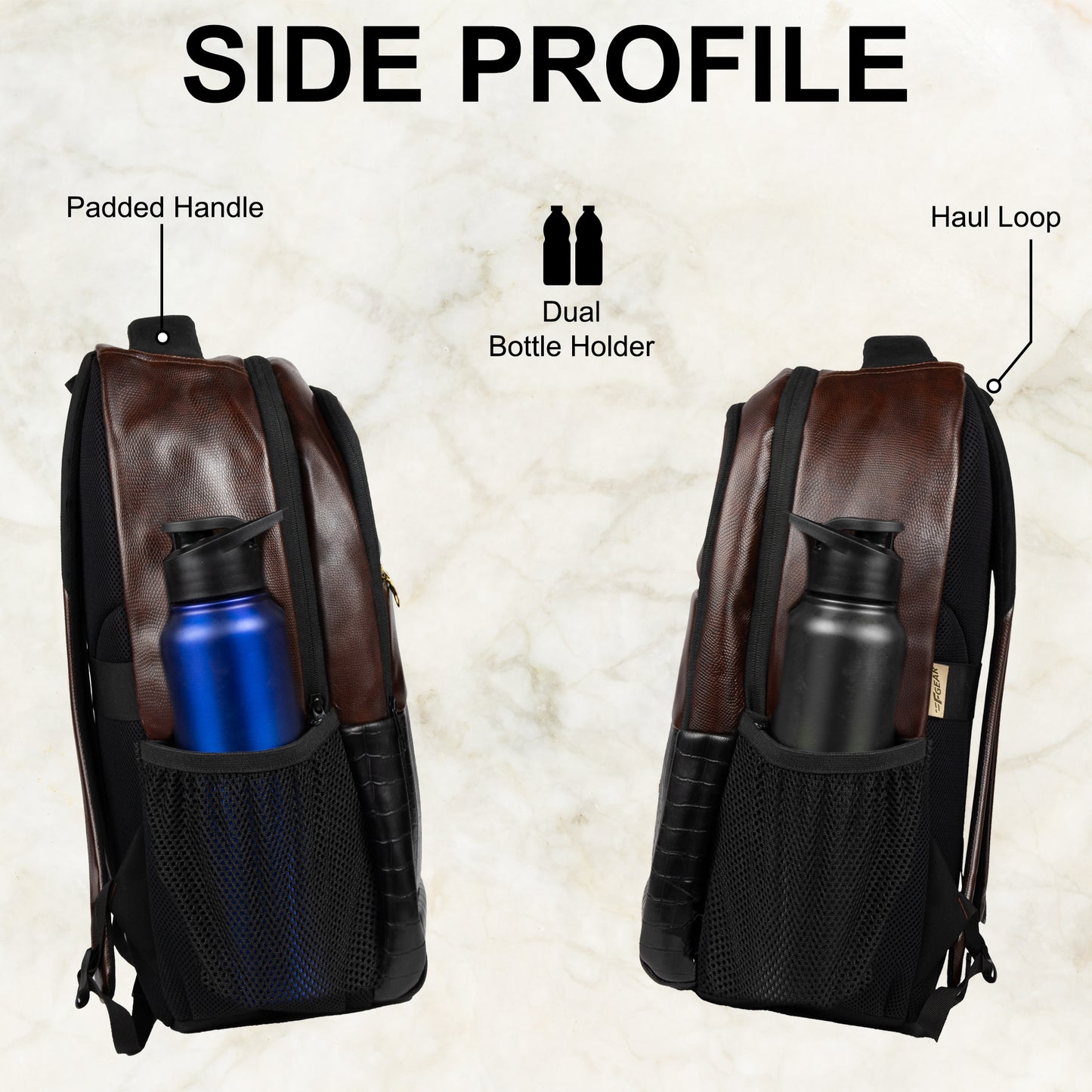 Mastermind 27L Tan Vegan Leather Laptop Backpack