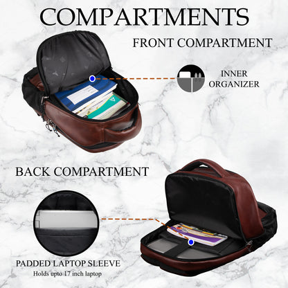 Luxur 25L Brown Laptop Backpack