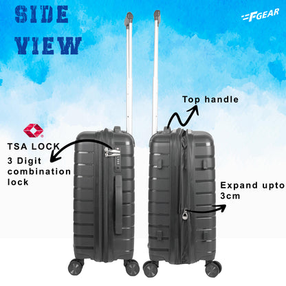 Bastion 20" Dark Grey Expandable Small Carry - On Luggage Suitcase