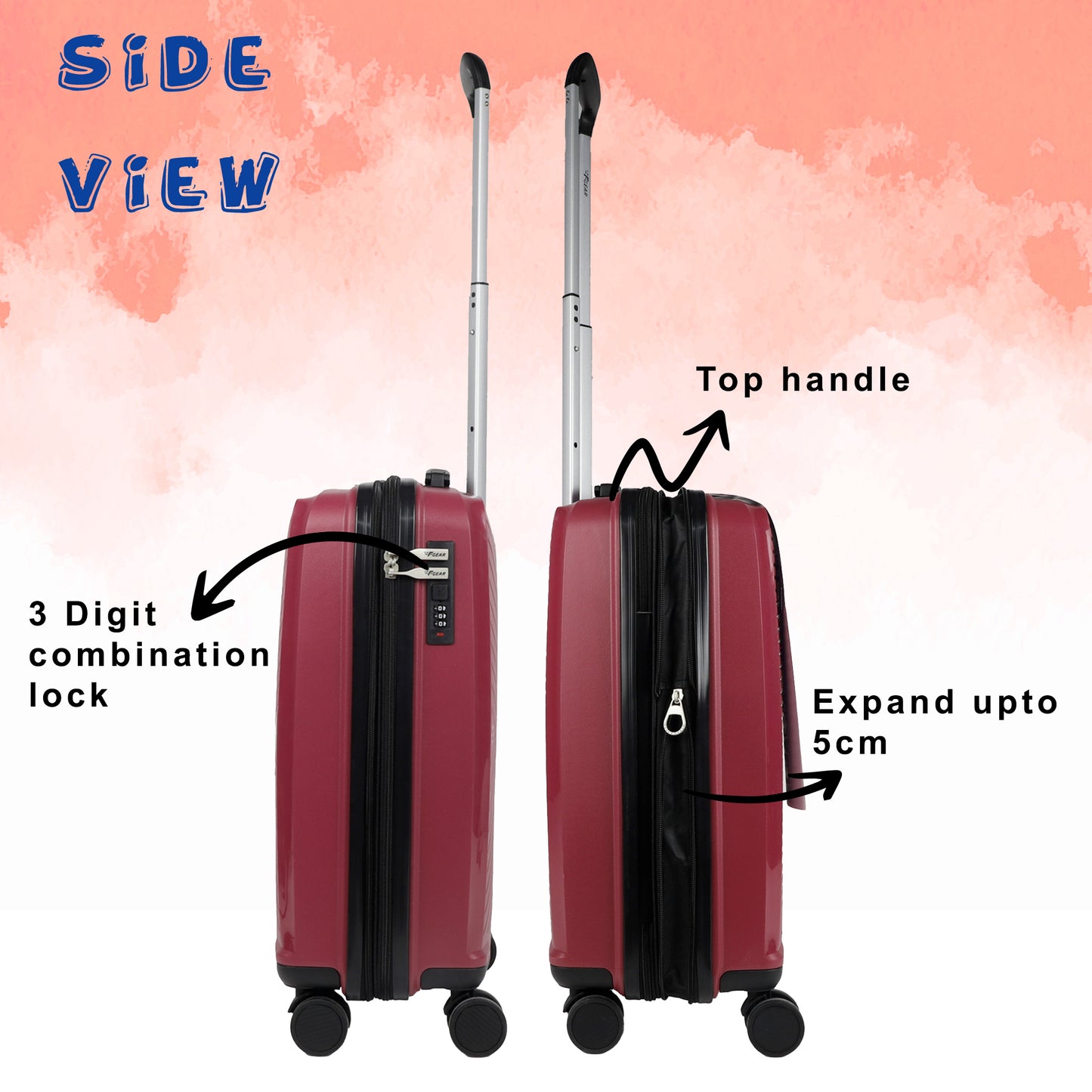 STV PP03 20" Rosebud Expandable Cabin (Small) Suitcase