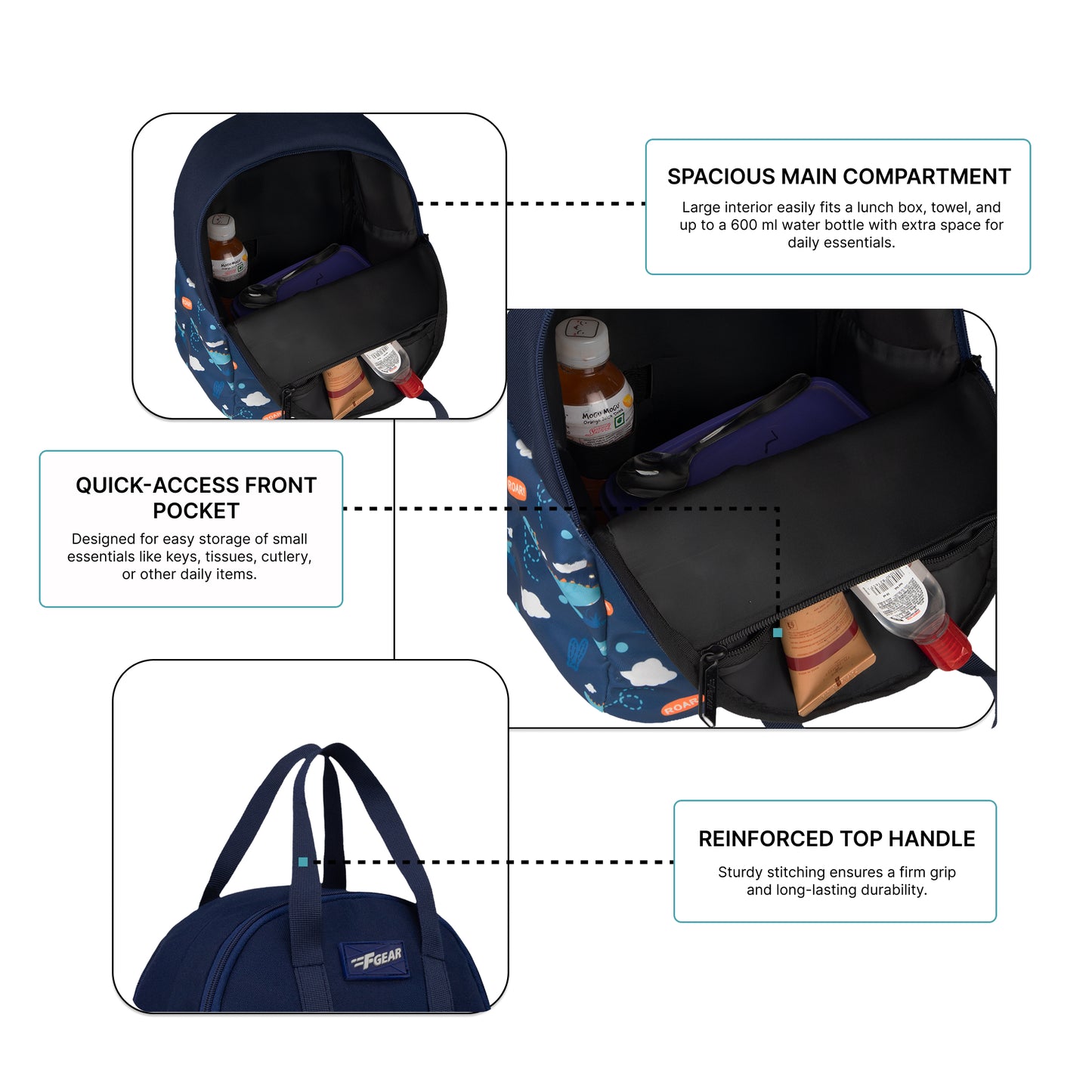 Comida 11L Blue Roar Dino Lunch Bag
