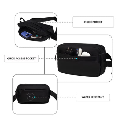 Paris Black Crossbody Bag