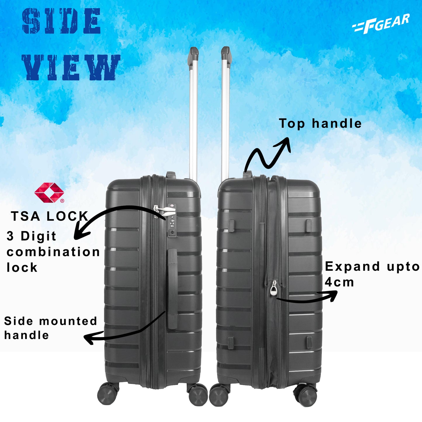 Bastion 24" Dark Grey Expandable Medium Check-in Suitcase