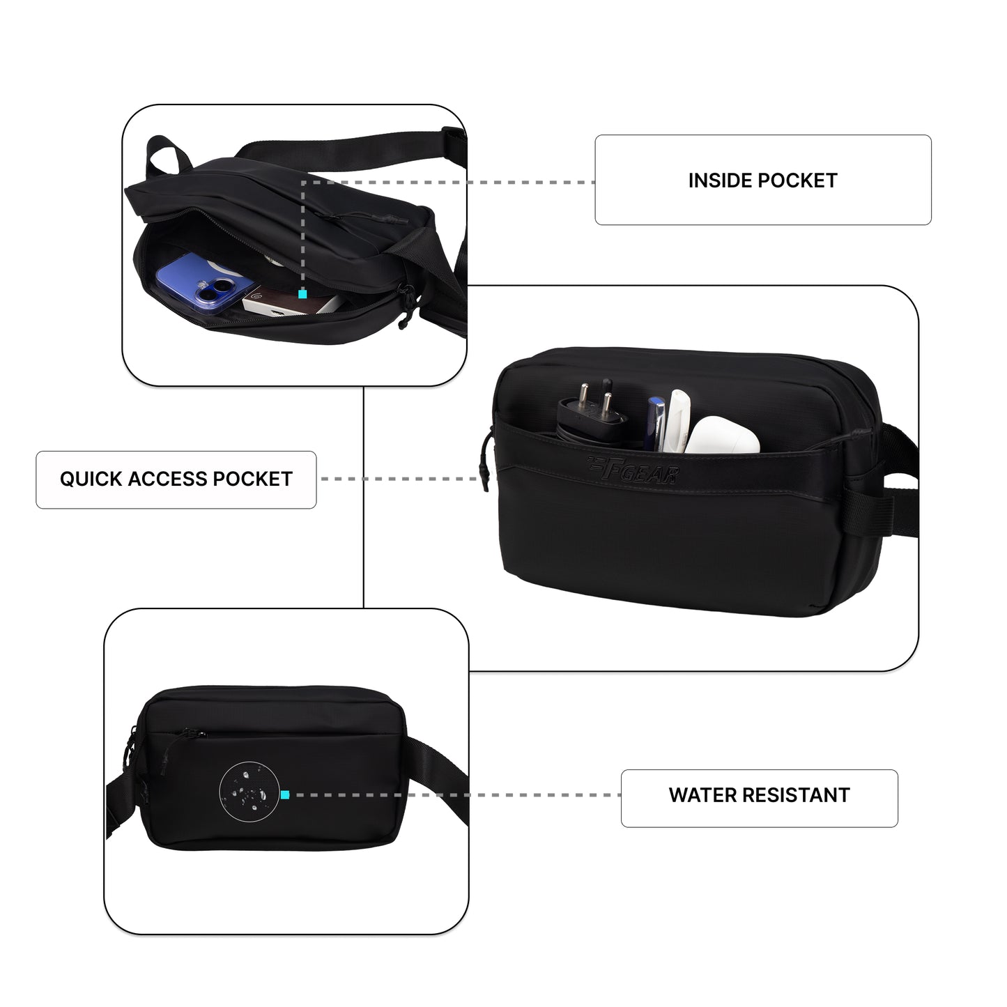 Paris Black Crossbody Bag