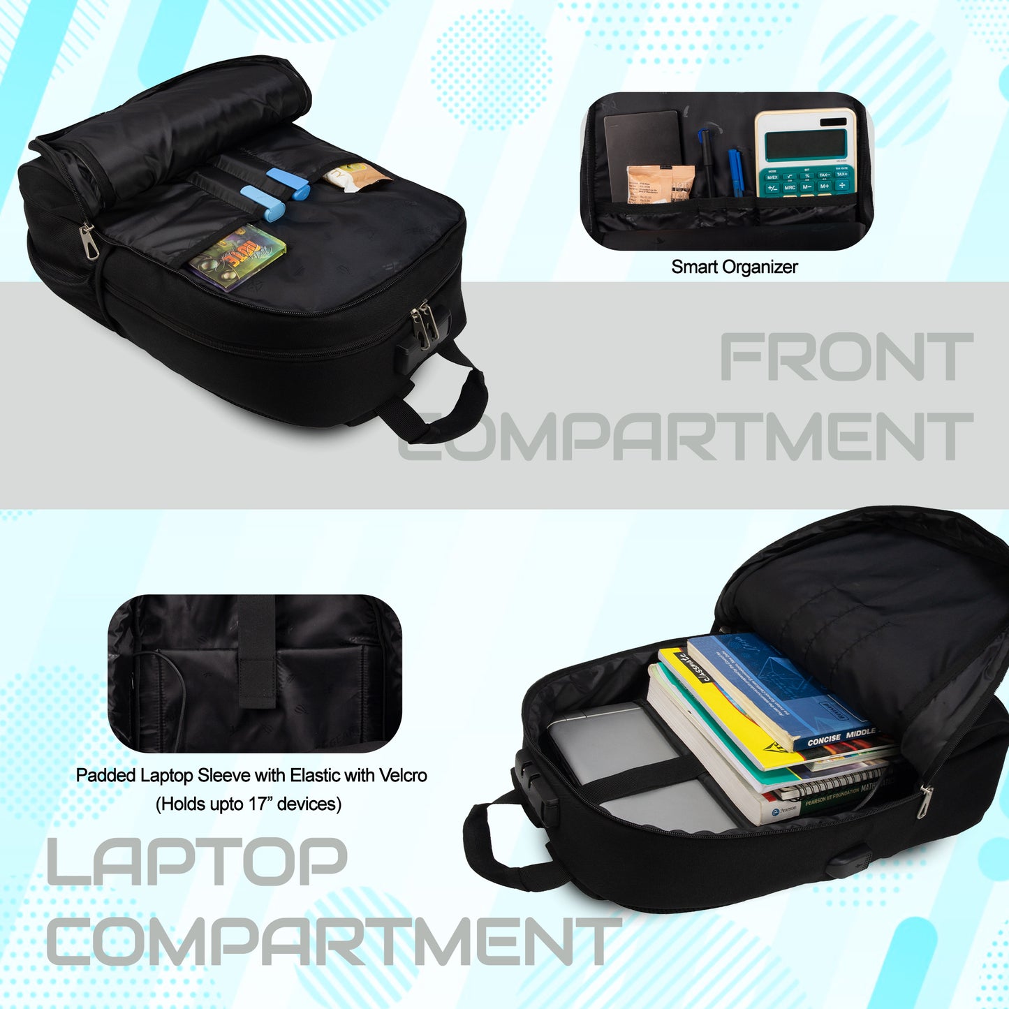 Omega 25L Black Laptop Backpack
