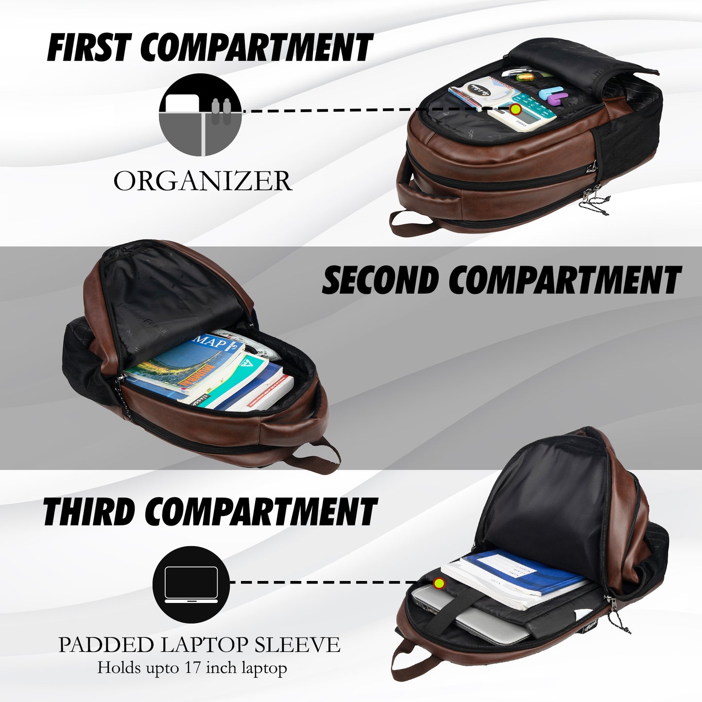 President 32L Brown Laptop Backpack