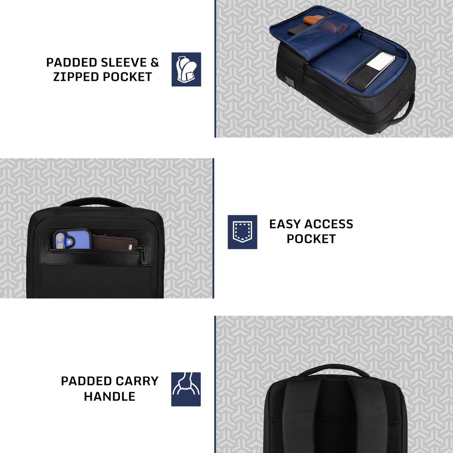 Kingsley 24L Black Laptop Backpack