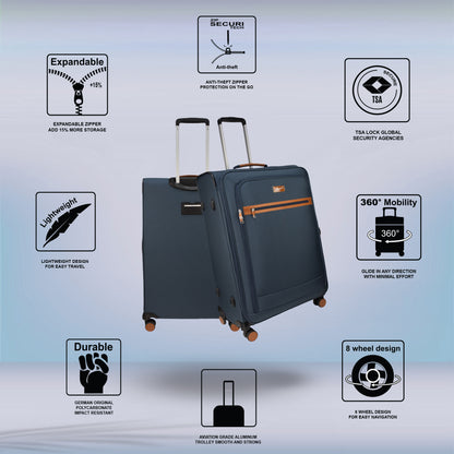 SoftAir Medium Navy Check-in Suitcase