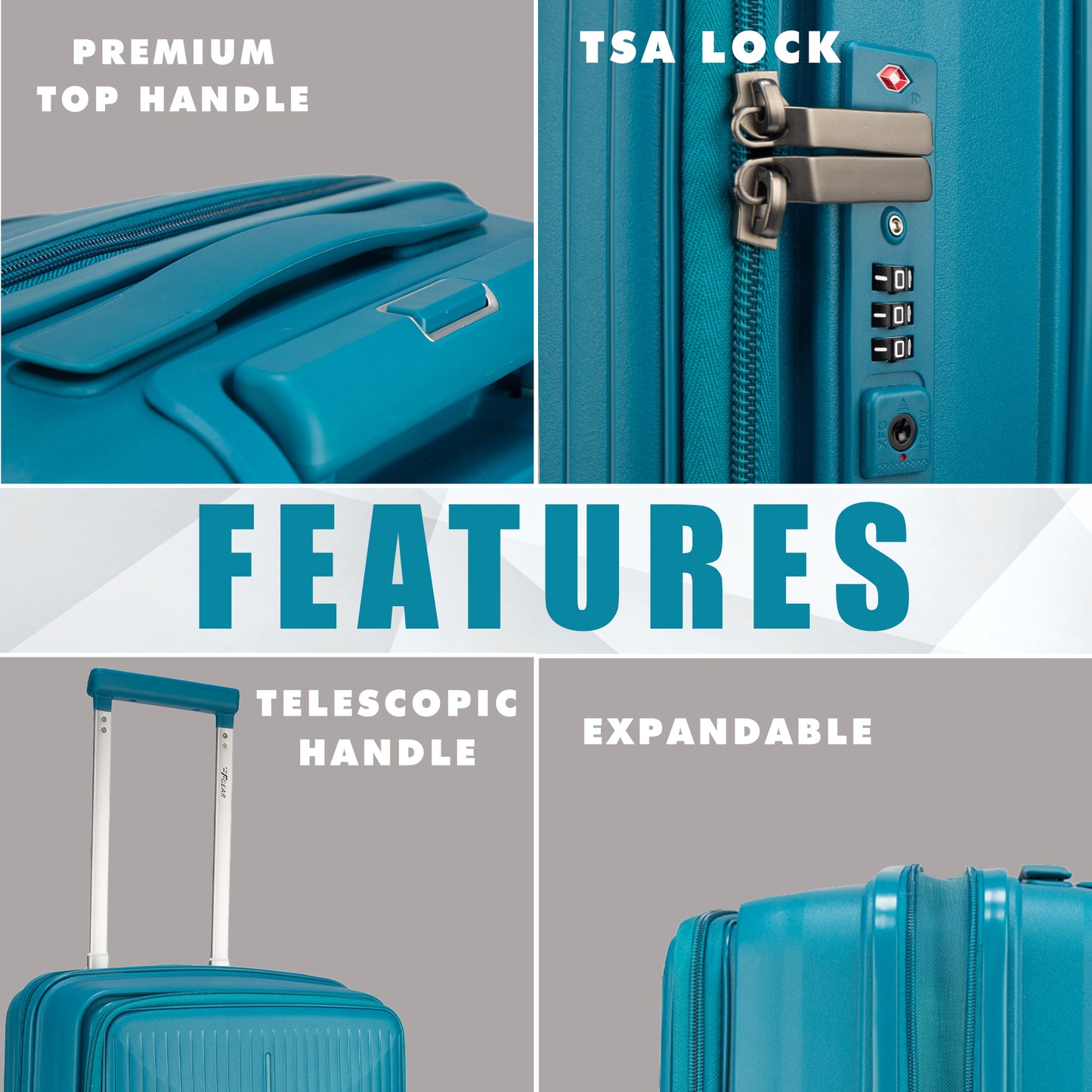 F Gear Myton Small Front Opening Cyan Blue Cabin Strolley