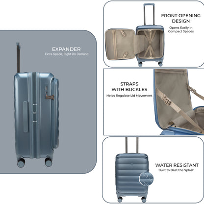 Valencia Small Pearl Blue 54 cms Front-Opening Cabin Strolley