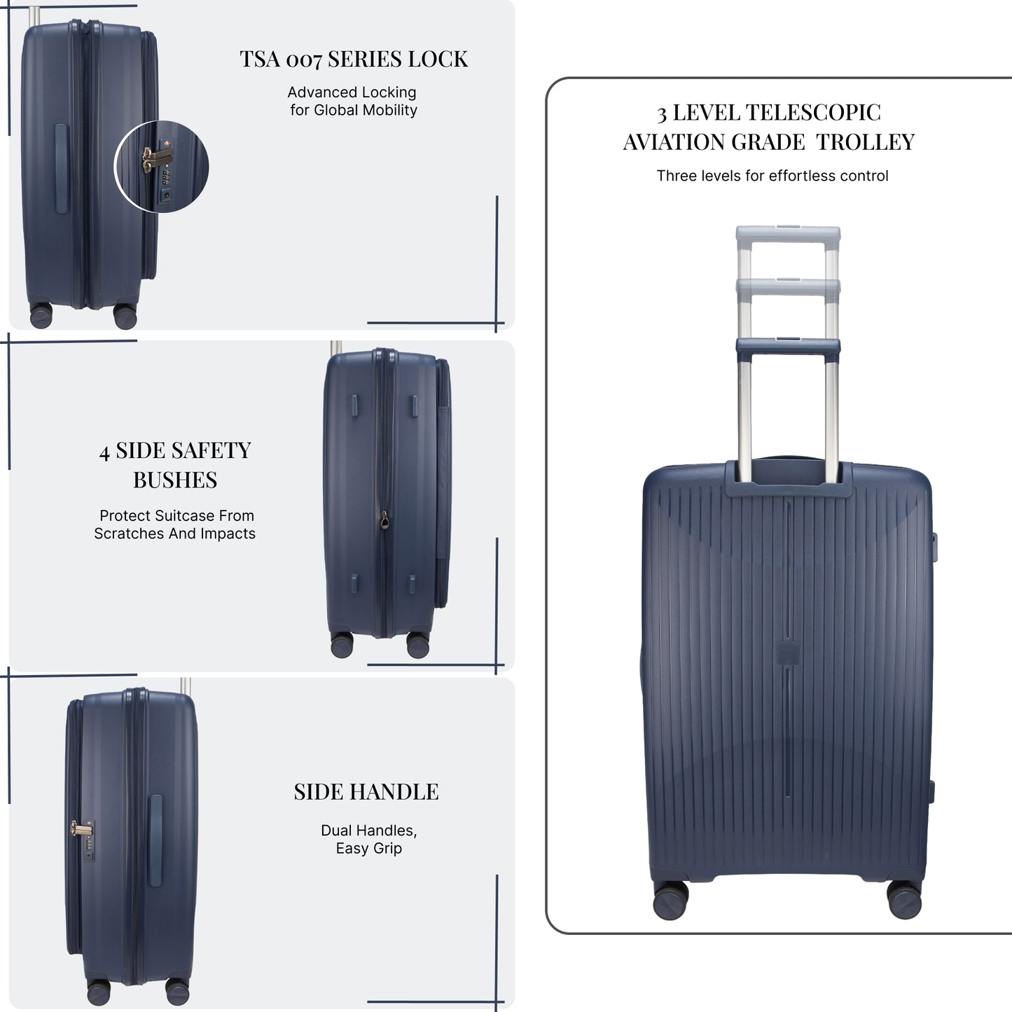 F Gear Myton Large Front Opening Navy Check-in Strolley