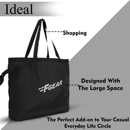 Lila Black 18L Shopping Bag/Shopper Sling Tote Bag For Men Women Adults