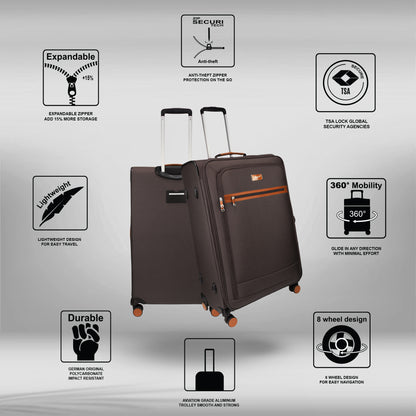 SoftAir Large Grey Check-in Suitcase