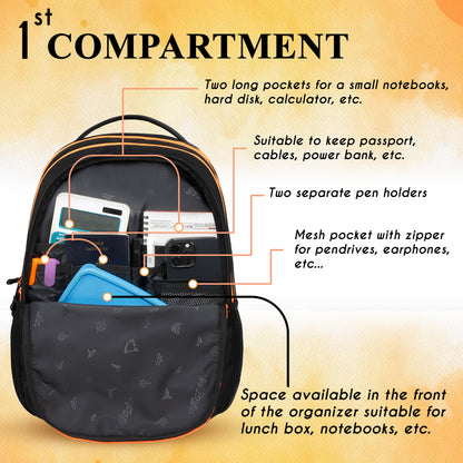 Follow Me 35L Black Orange Backpack