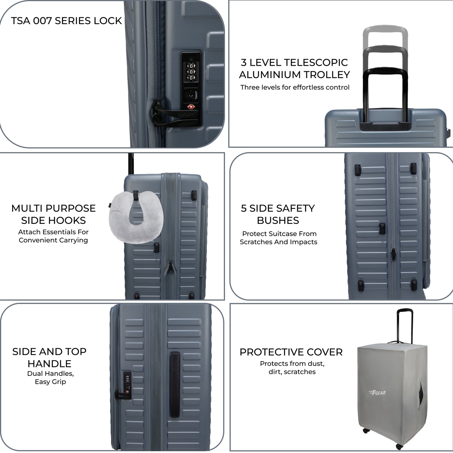 Windsor Stone Blue 76 cms Large Front Opening Trunk-Style Check-in Strolley with Expander