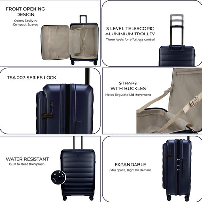 Valencia Medium Navy 65 cms Front-Opening Strolley