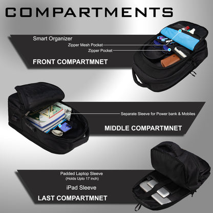 Asset 35L Black Laptop Backpack