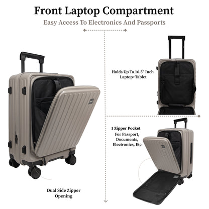 Montreal Small Cabin Pro Taupe 54 cms Front-Opening Strolley