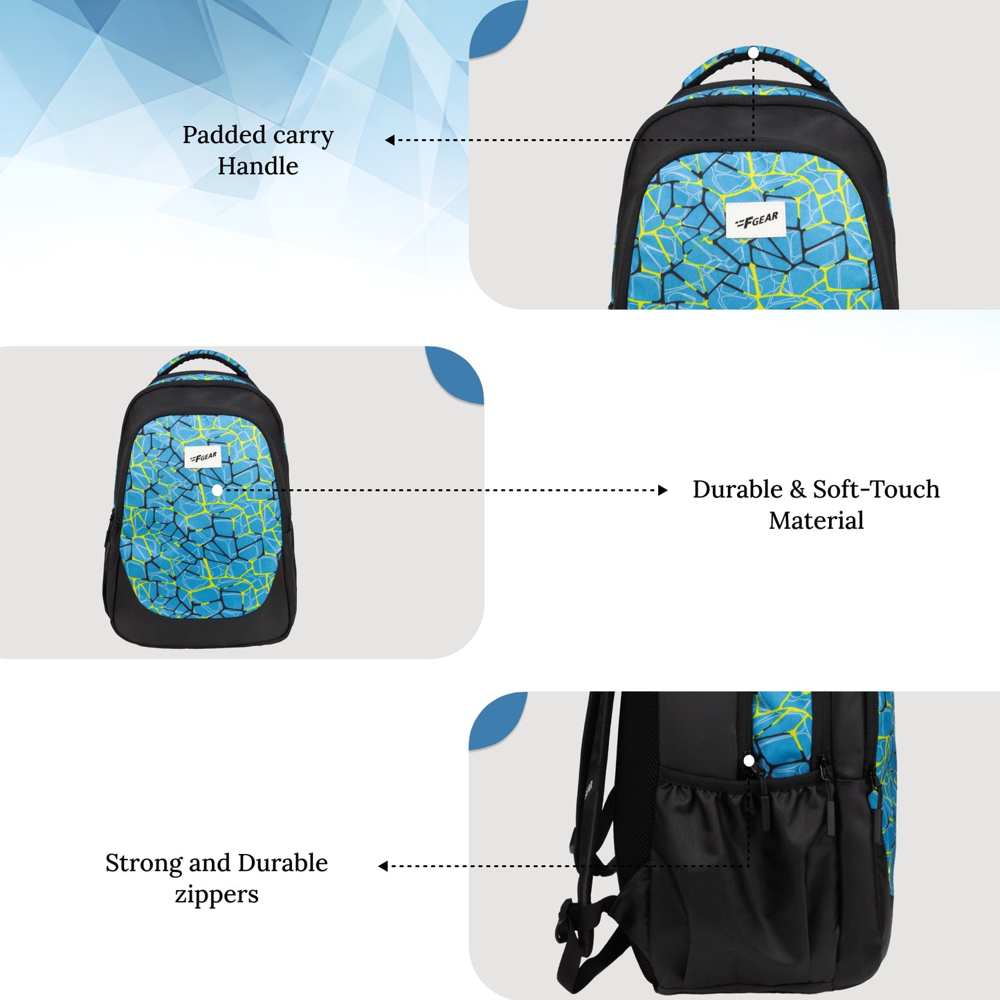 Panya 21L Black Blue Nested Backpack