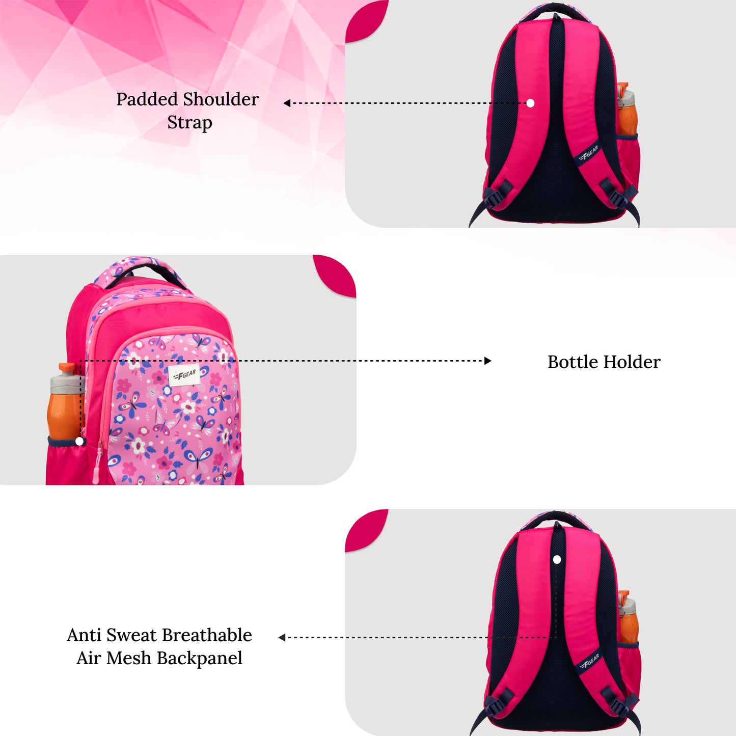 Panya 21L Dark Pink Mulberry Butterfly Backpack