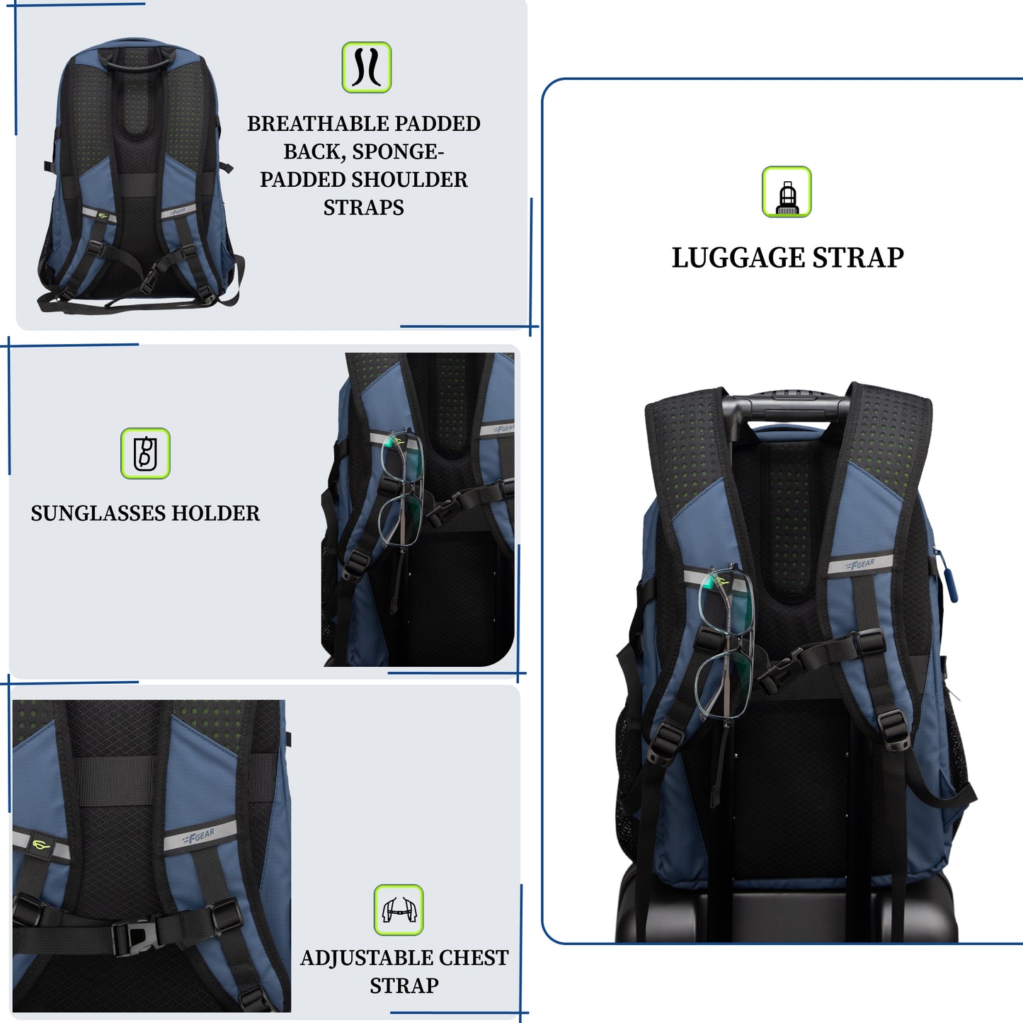 Amalfi 30L Blue Laptop Backpack