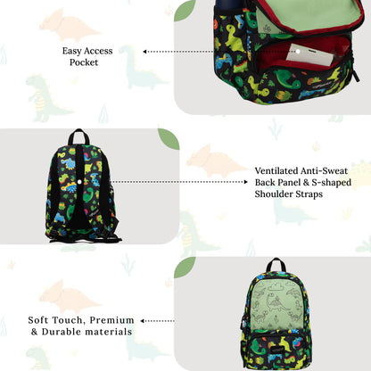 Colour Buddy 12L Black Dino Backpack