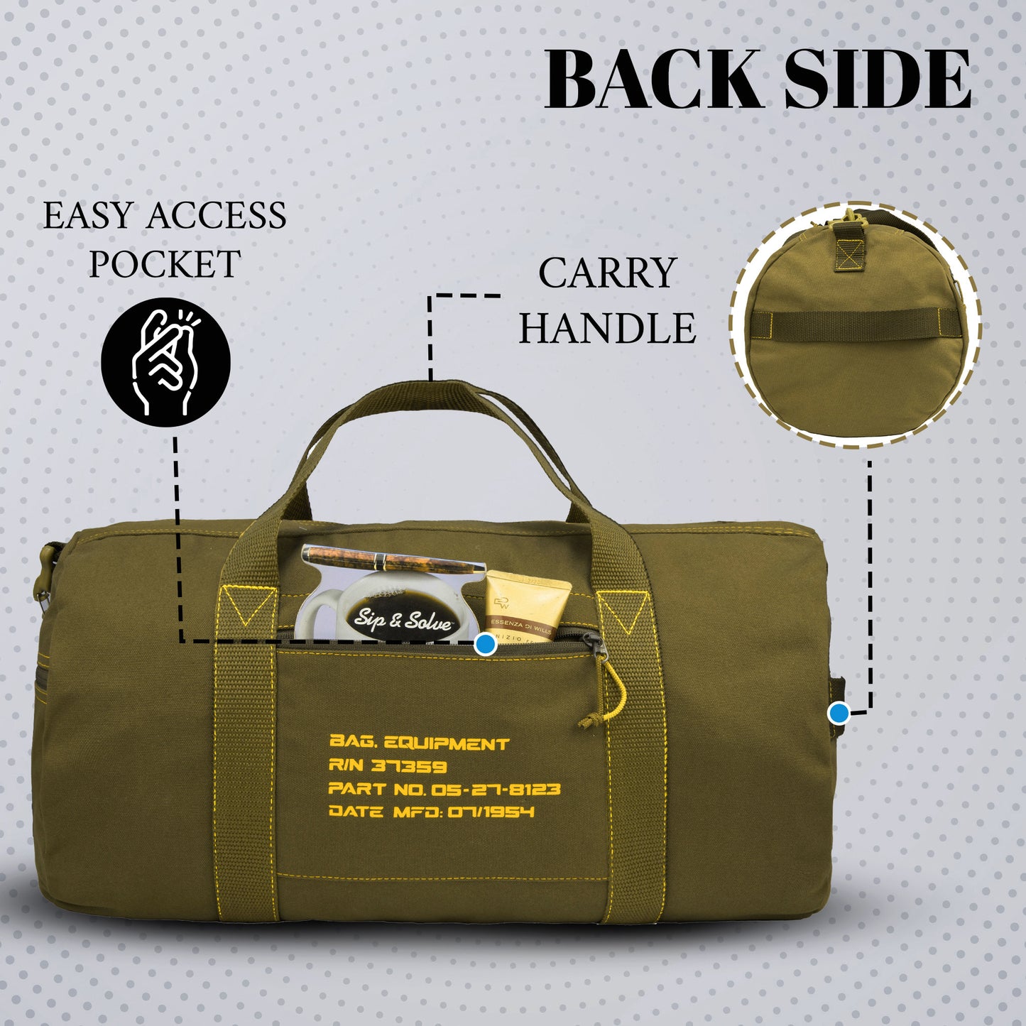 Sergeant 49L Canvas Olive Gym Bag
